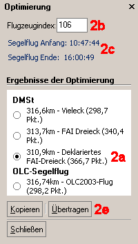 Optimierungsergebnis auswählen